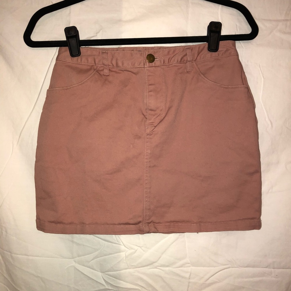Pink Denim Skirt